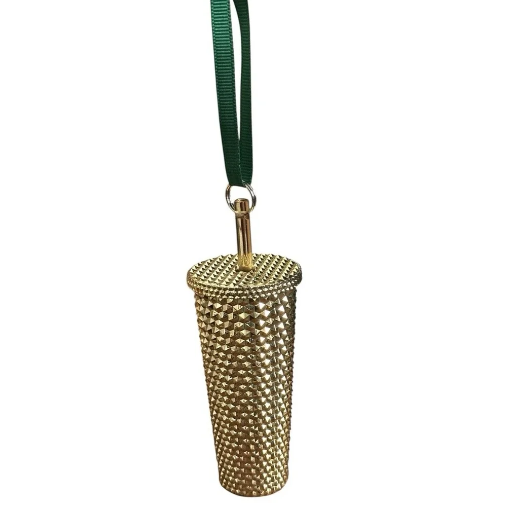 Starbucks Gold Color Studded‎ Tumbler Cold Cup Holiday Ornament